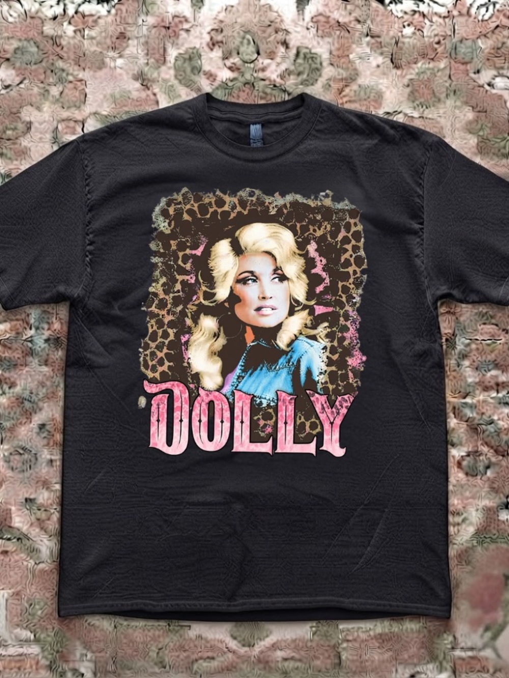 Dolly Parton Leopard Print Pink Font Country Music Memories Graphic T-Shirt